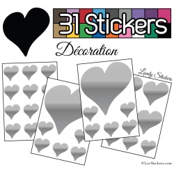 planche Coeur - kit divers tailles - Sticker/autocollant