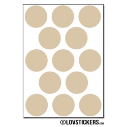 104 Stickers Ronds 2 cm - Décoration Gommette Loisirs - Vinyle Couleur  Interieur Noir