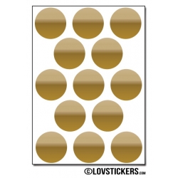 104 Stickers Ronds 2 cm - Décoration Gommette Loisirs - Vinyle Couleur  Interieur Noir