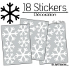 18 Stickers flocons de neige - Autocollant Décoration de Noel