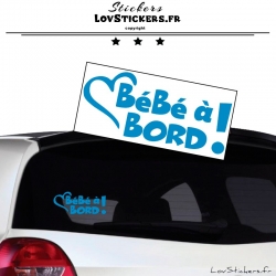 Sticker Bébé à Bord cœur - Sécurité enfant voiture