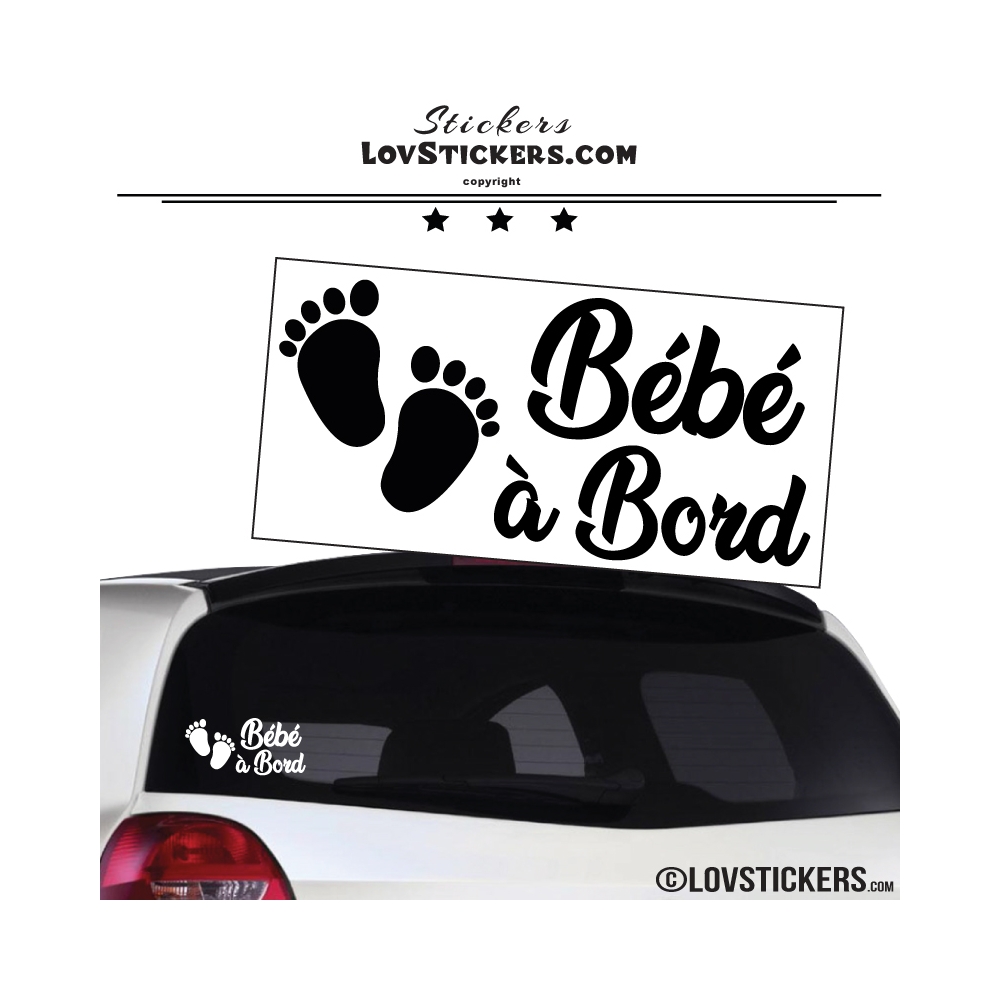 Sticker Bebe A Bord Avec Petits Pieds De Bebe