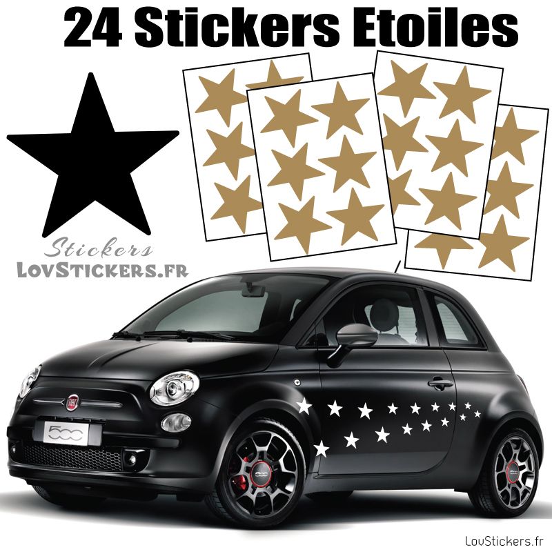 24 Stickers Etoiles 5 cm Deco