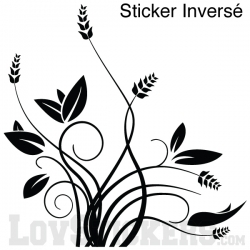 Sticker Bouquet de Fleurs - Abstrait - Décoration intérieur en Couleur  Interieur Noir Orientation - Sens Normal Taille Small Medium Large Small