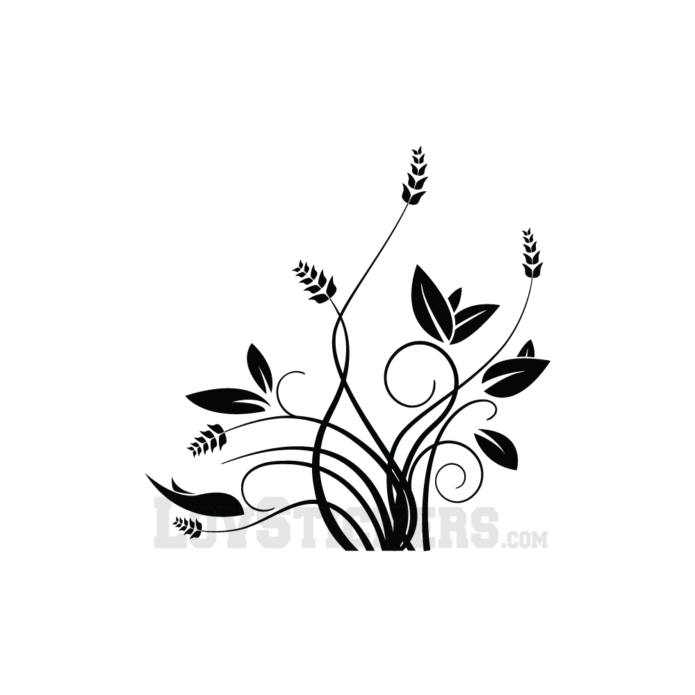 FLEUR - Stickers repositionnables géants fleurs en noir et blanc
