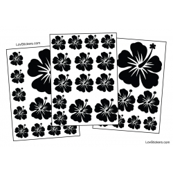 Stickers fleur Hibiscus pour la deco sur véhicule - LovStickers Orientation  - Sens Normal Couleur Exterieur Noir