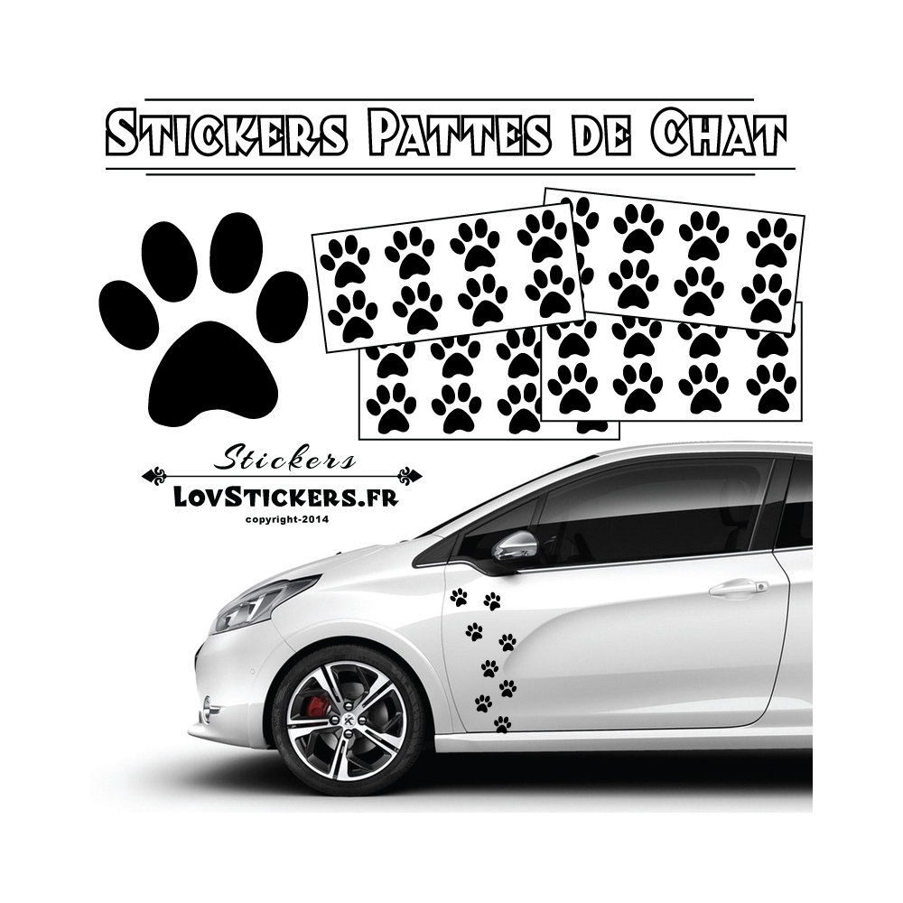 Sticker voiture chat glissant – Stickers STICKERS ANIMAUX Chats