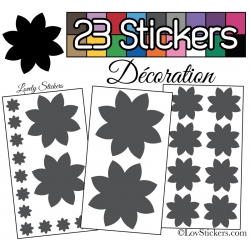 23 Stickers Fleur Mixte - Autocollant Décoration Intérieur