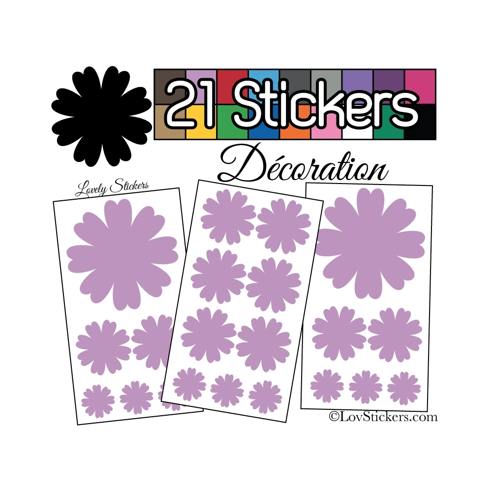 21 Stickers Fleur Mixte - Autocollant Décoration Intérieur - 6,99