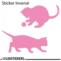 Sticker Chatons qui jouent - Sticker chat pas cher autocollant Décoration intérieur en Vinyle - Nombreux coloris