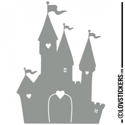Stickers chateau princesse Couleur Noir Dimension (côté le plus