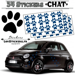STICKERS CHAT QUI CHASSE DECO VOITURE