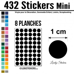 104 Stickers Ronds 2 cm - Décoration Gommette Loisirs - Vinyle