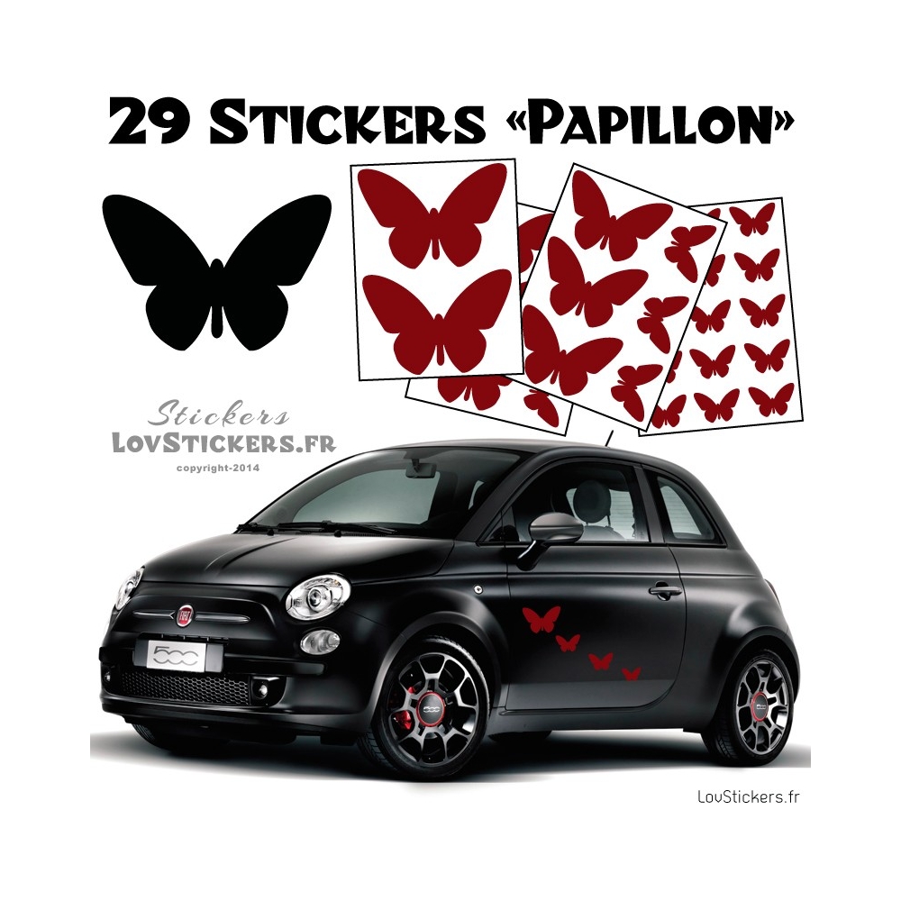 29 Stickers Papillons Mixte - Deco auto voiture papillons